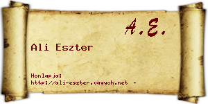 Ali Eszter névjegykártya