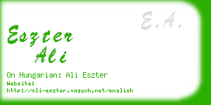 eszter ali business card